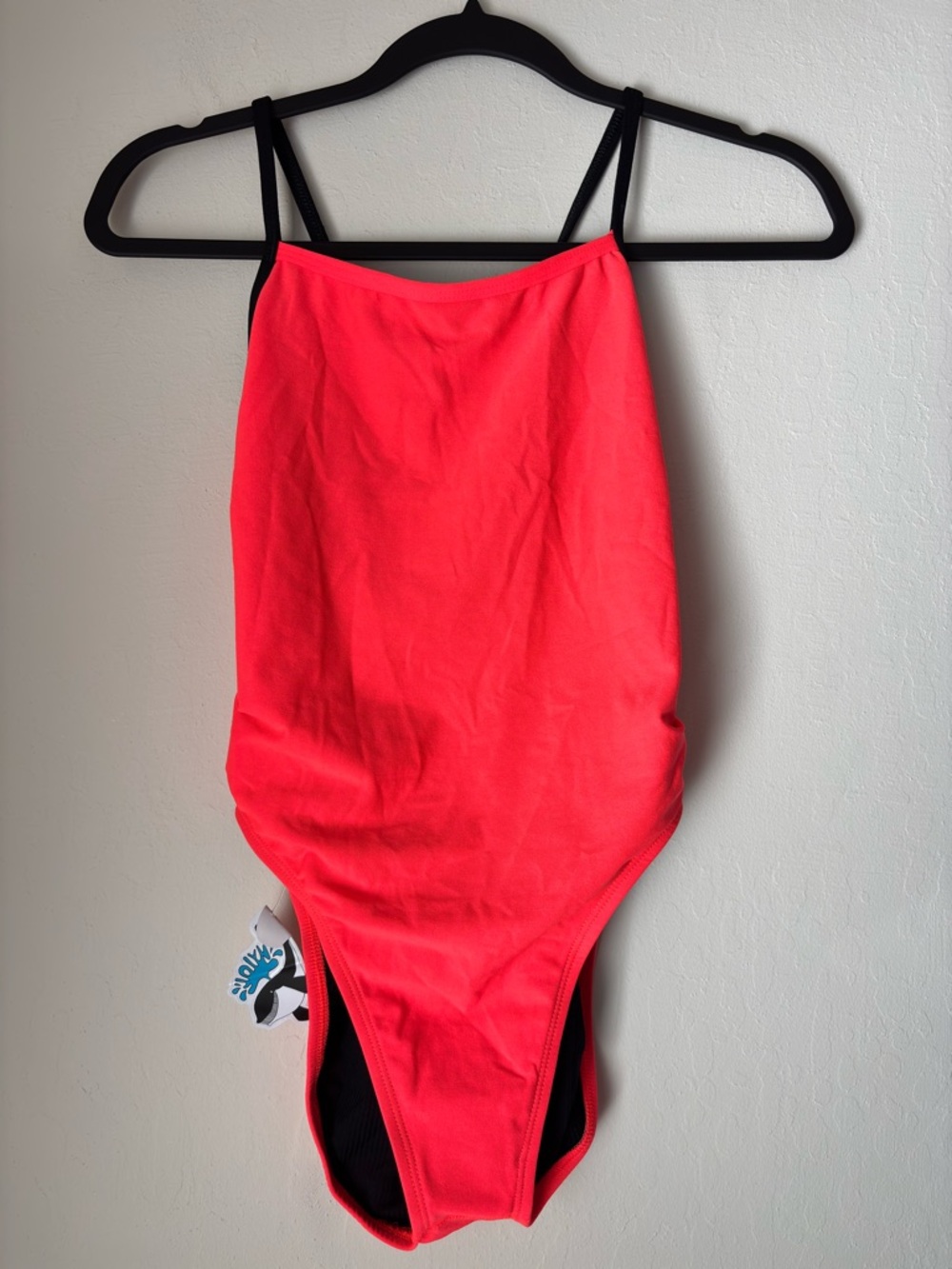 Jolyn Jackson II One Piece Swimsuit Size 34 NEW Tie Back Neon Orange Water Sport